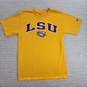 Champion LSU Tigers Gold T-Shirt Unisex Small Eye of the Tiger Graphic Tee